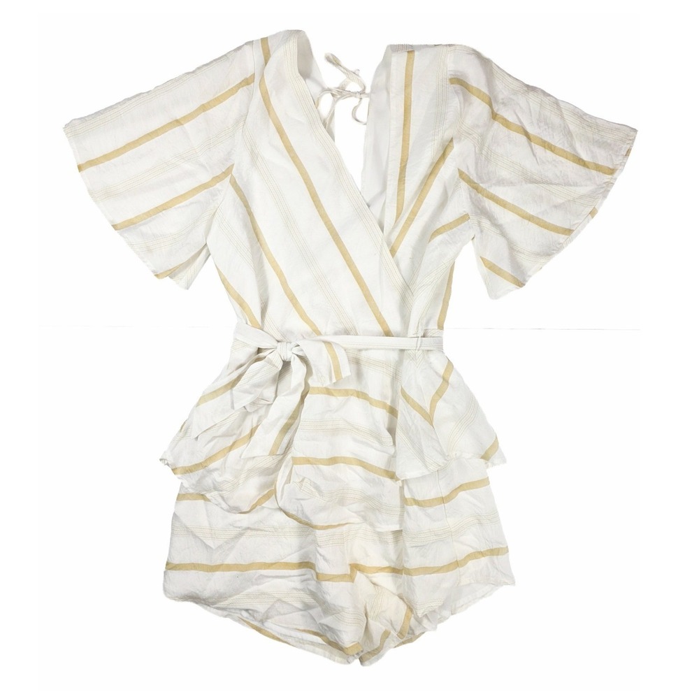 Anthropologie Allison New York Happy Hour Open Back Romper Women's Size Large